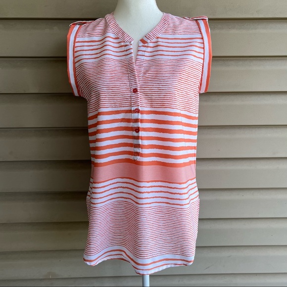 •Antilia Femme• Sleeveless Striped Popover Blouse - Size Medium - Picture 1 of 7
